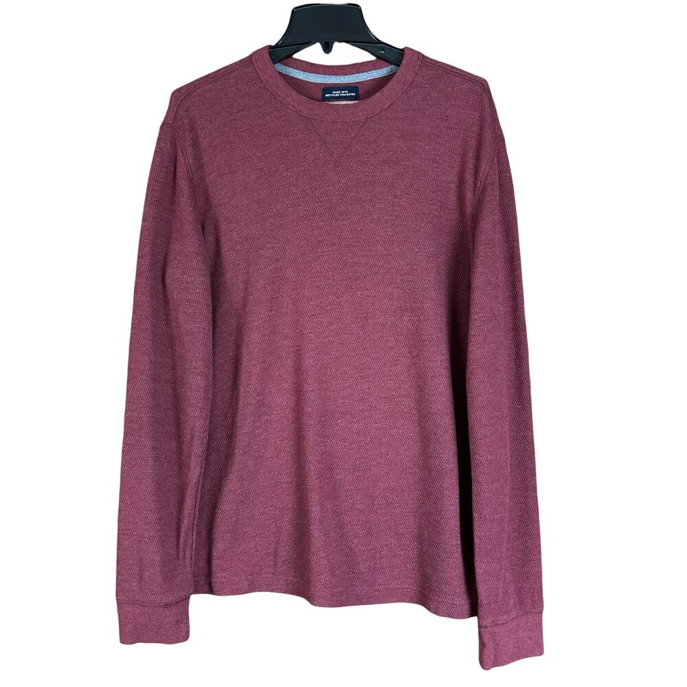 St John's Bay Mens Pullover Size L Maroon Crew Neck Long Sleeve Athleisure Shirt
